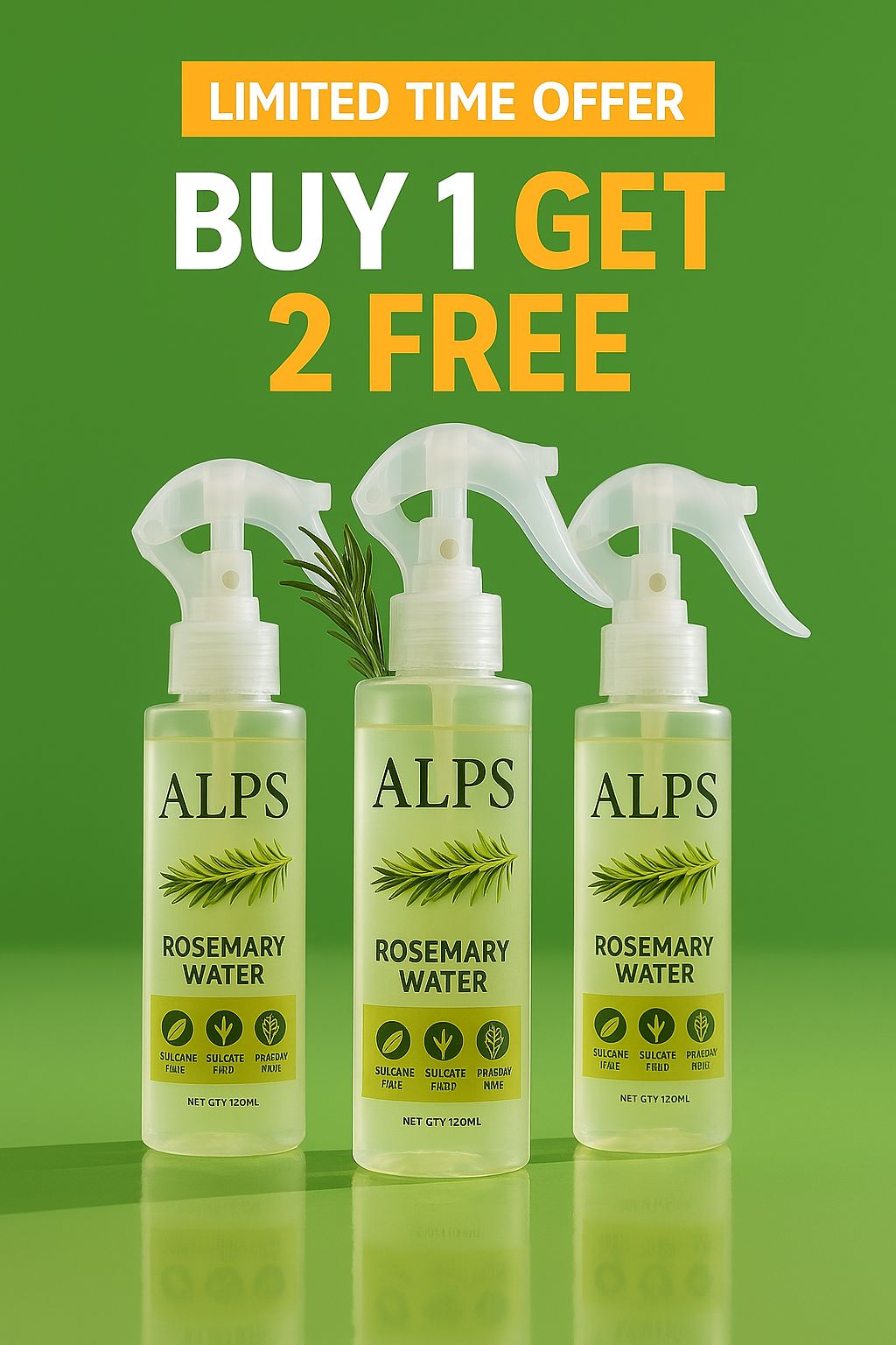 Rosemary Water, Hair Spray For Regrowth Buy 1 Get 2 Free